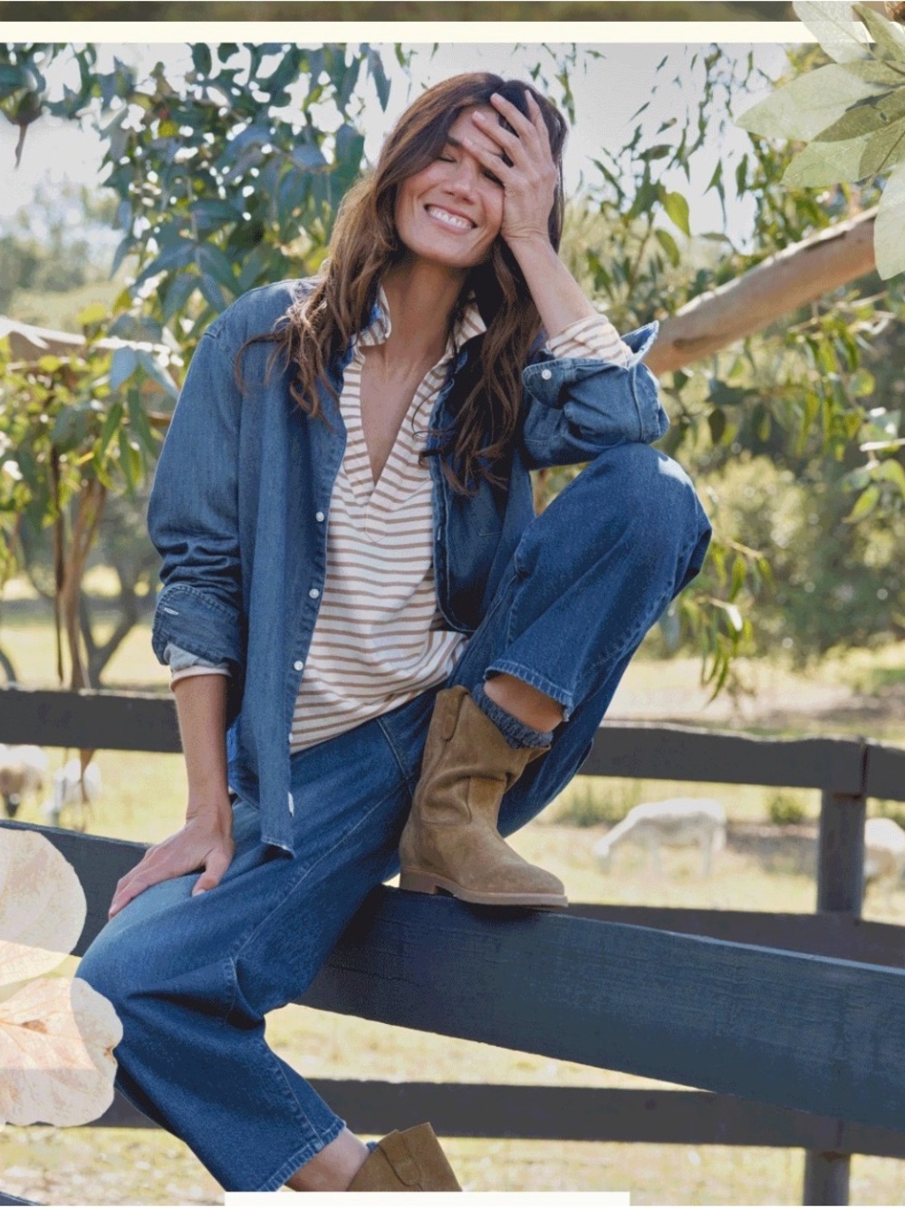 FRANK & EILEEN Barry Distressed Denim Shirt